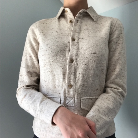 Madewell Cream Button-Up Shirt XXS - Picture 2 of 7